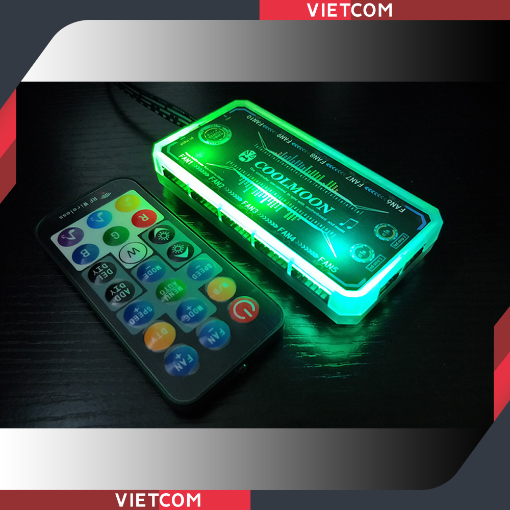 Bộ Hub + Remote Coolmoon - Phiên bản mới - Hỗ Trợ ARGB Sync & Music Sync
