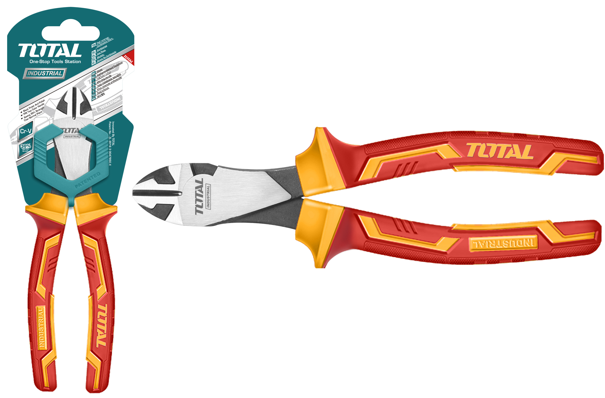 7" Kìm cắt cộng lực cách điện 1000V Total THTIP2571