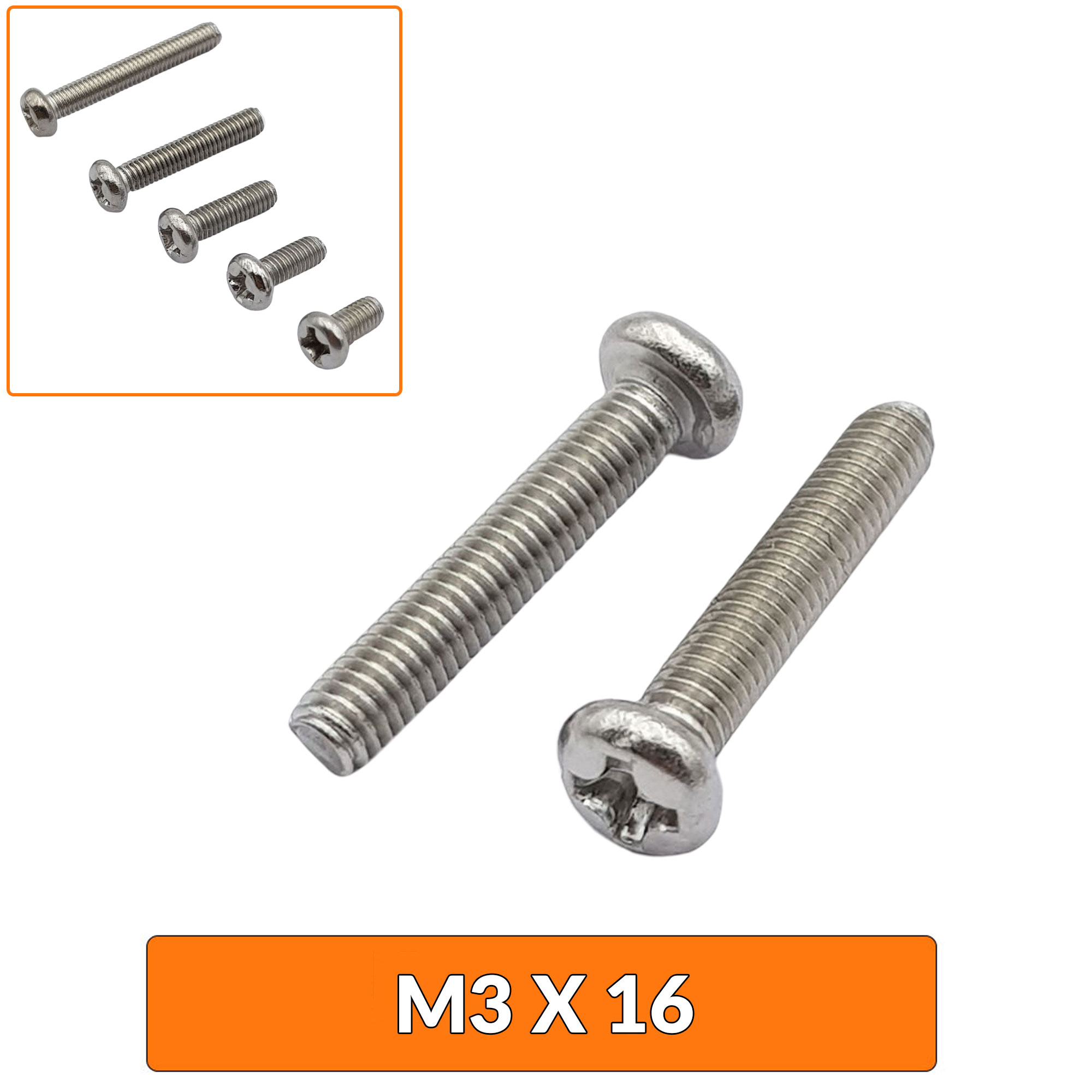 Ốc vít  M3 đầu tròn inox 304 (50 con) nhiều kích thước
