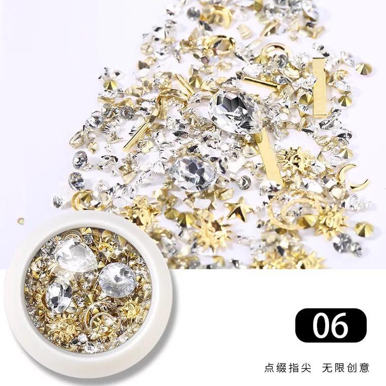 Combo 1 hộp đá gắn móng + 1 chai gel đính đá