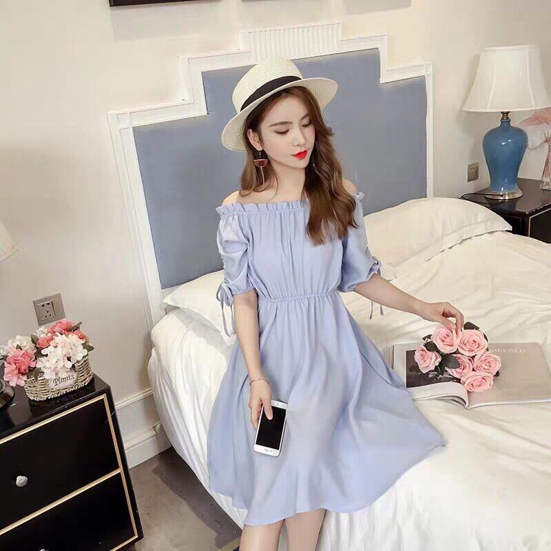 Đầm trẽ vai bánh bèo HL9238