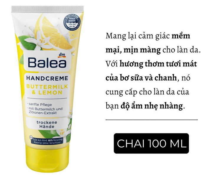 Nội Địa Đức - Kem Dưỡng Da Tay Balea Handcreme 100ml