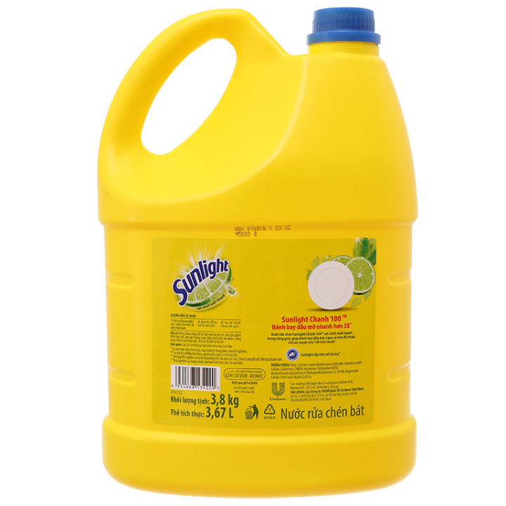 NƯỚC RỬA CHÉN SUNLIGHT CHANH 3.8KG