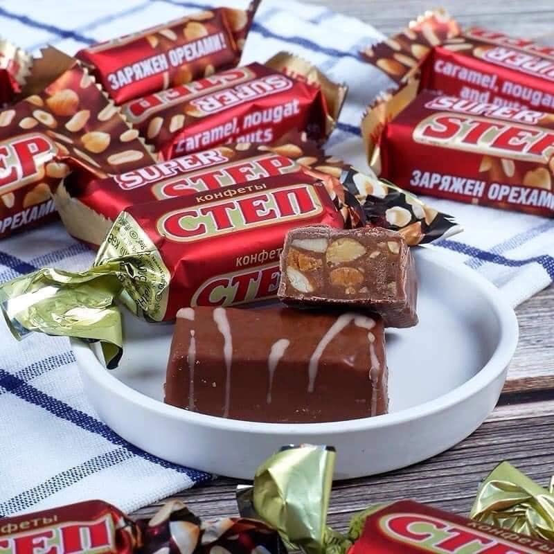 KẸO SOCOLA CARAMEL GOLDEN STEP - GÓI 500 GRAM