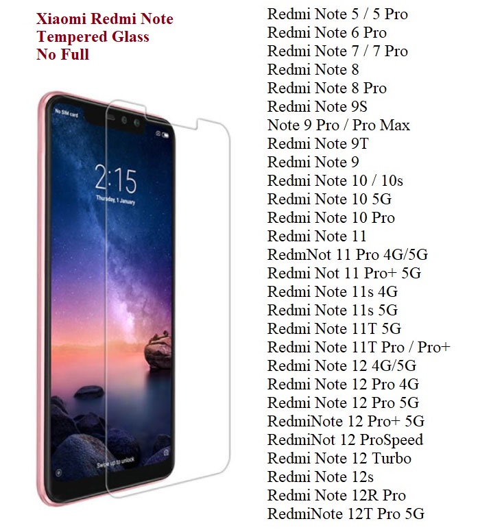 Kính cường lực Trong KHÔNG Full iaomi Redmi Note 5 Pro Note 6 Pro Note 7 Pro Note 8 Pro Note 9 Pro 9s 9T Note 10 Pro 10s Note 11 Pro+ 11s 11T Note 12 Pro 12 Turbo 12s 12T Pro 12R Pro 4G/5G