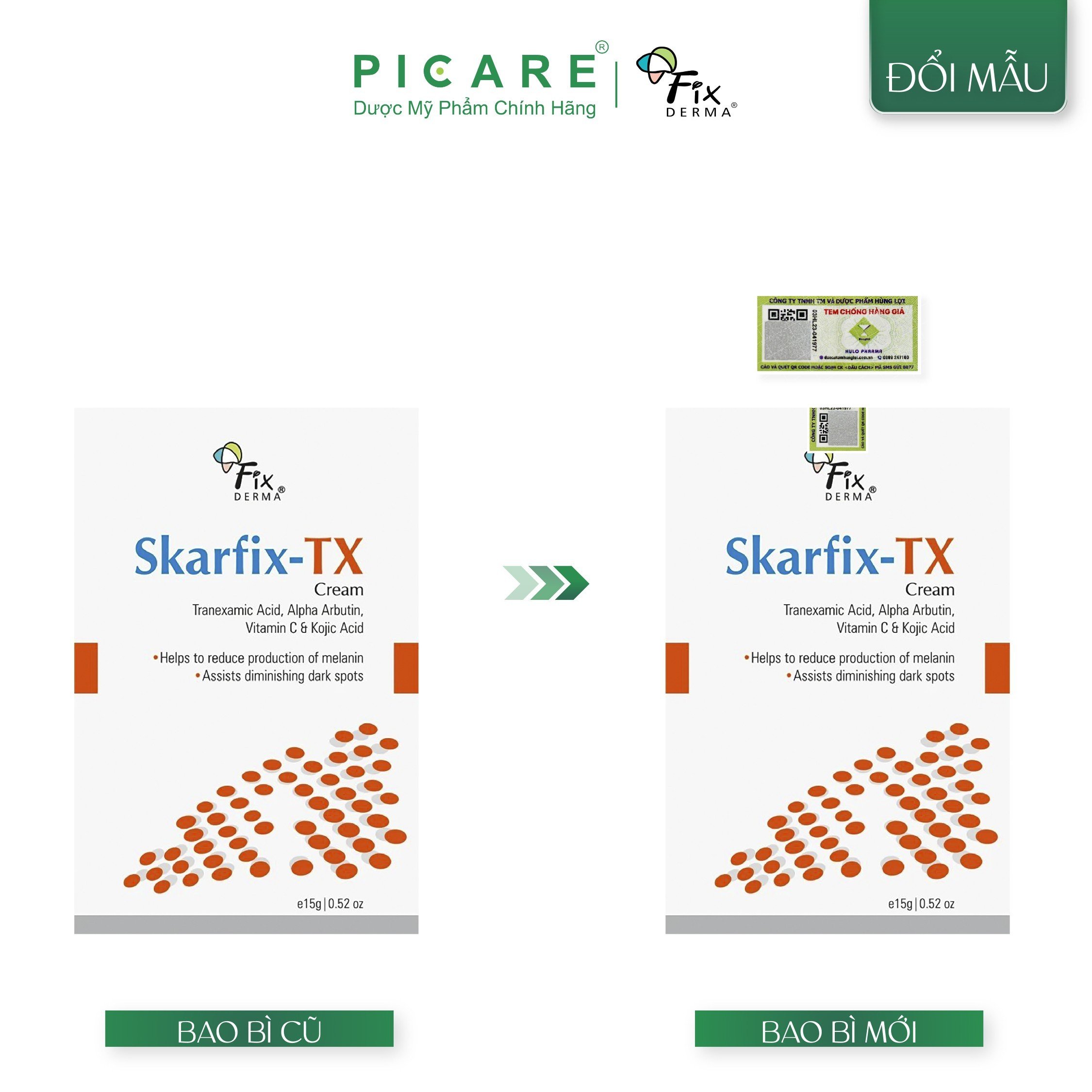 [ Mẫu mới không seal] Skarfix tx - Kem Dưỡng Da Mờ Thâm Nám  Fixderma Skarfix TX Cream 15g