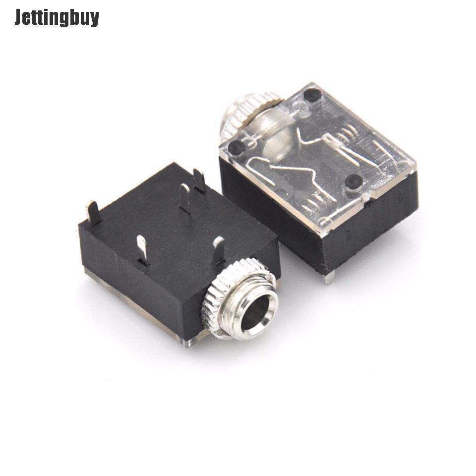 Jettingbuy 10 Chiếc Giắc Cắm Tai Nghe Âm Thanh Nổi 3.5Mm Kèm Đai Ốc 5 Chân Gắn Bảng Mạch In Pcb
