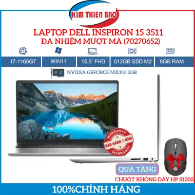 [TẶNG CHUỘT HP S1000] Máy tính Dell Inspiron 15 3511/ I7 1165G7 (70270652) (Chính hãng)