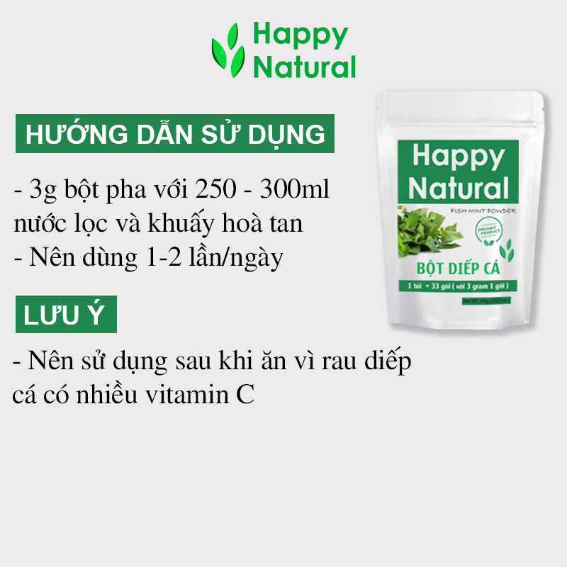 Bột Diếp Cá Happy Natural Sấy Lạnh 100g