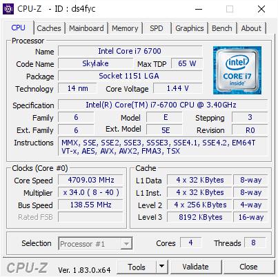CPU Intel Core I7-6700 3.4GHz
