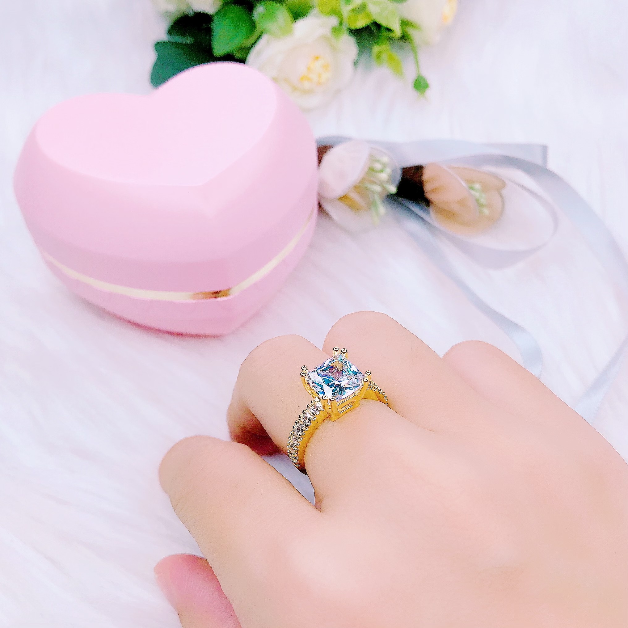 [HCM]Nhẫn nữ nhẫn đá tròn Trang Sức Miga N134