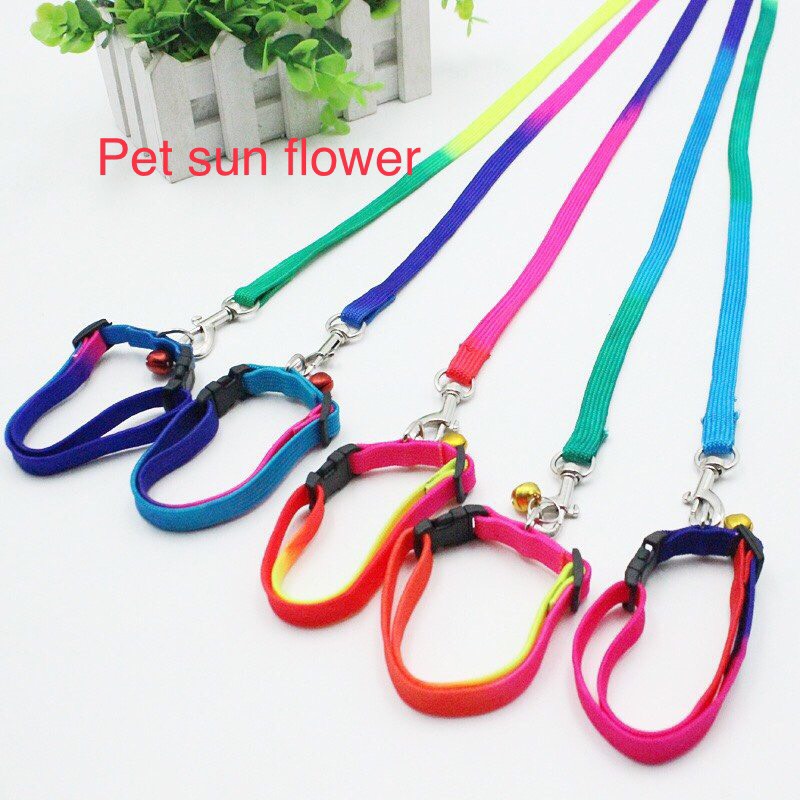 Dây dắt chó mèo, dây dắt thú cưng màu cầu vồng, dây dắt cổ