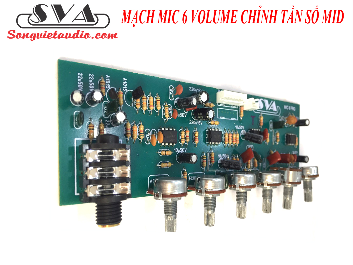 Mạch mic 6 volume chỉnh tẩn số - 1 mạch - kèm dây