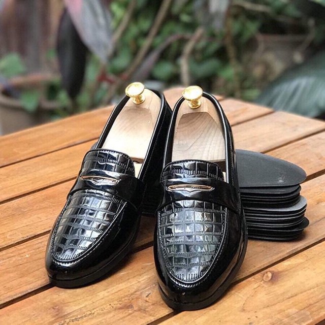 Giầy lười nam đế ( lười bóng dây ngang )