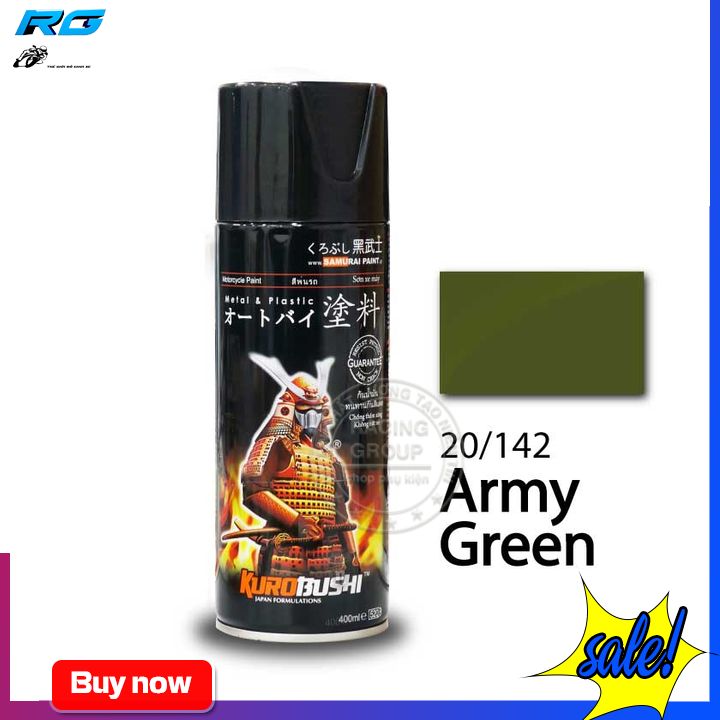 Sơn xịt samurai 20/142 màu xanh quân đội - sơn chính hãng