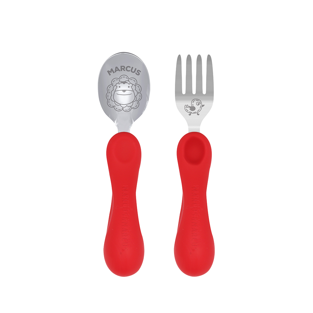 Bộ thìa nĩa ăn dặm cho bé Easy Grip Marcus & Marcus, từ 3 tuổi - Marcus