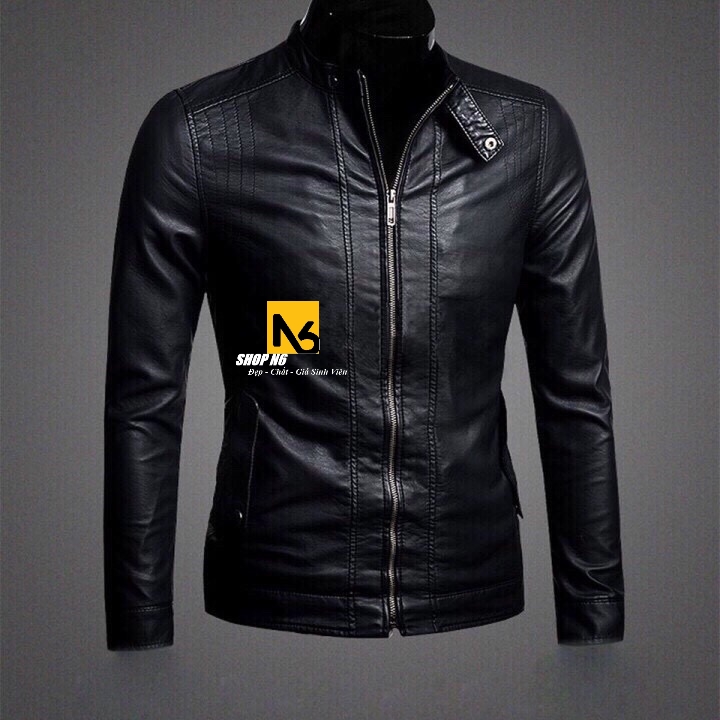 [HCM]Áo Khoác Da Nam Đen Rev Leather - B21