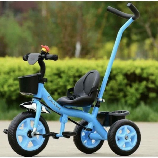 Xe đẩy 3 bánh có bàn đạp cần đẩy và giỏ để đồ dành cho bé từ 1 đến 6 tuổi