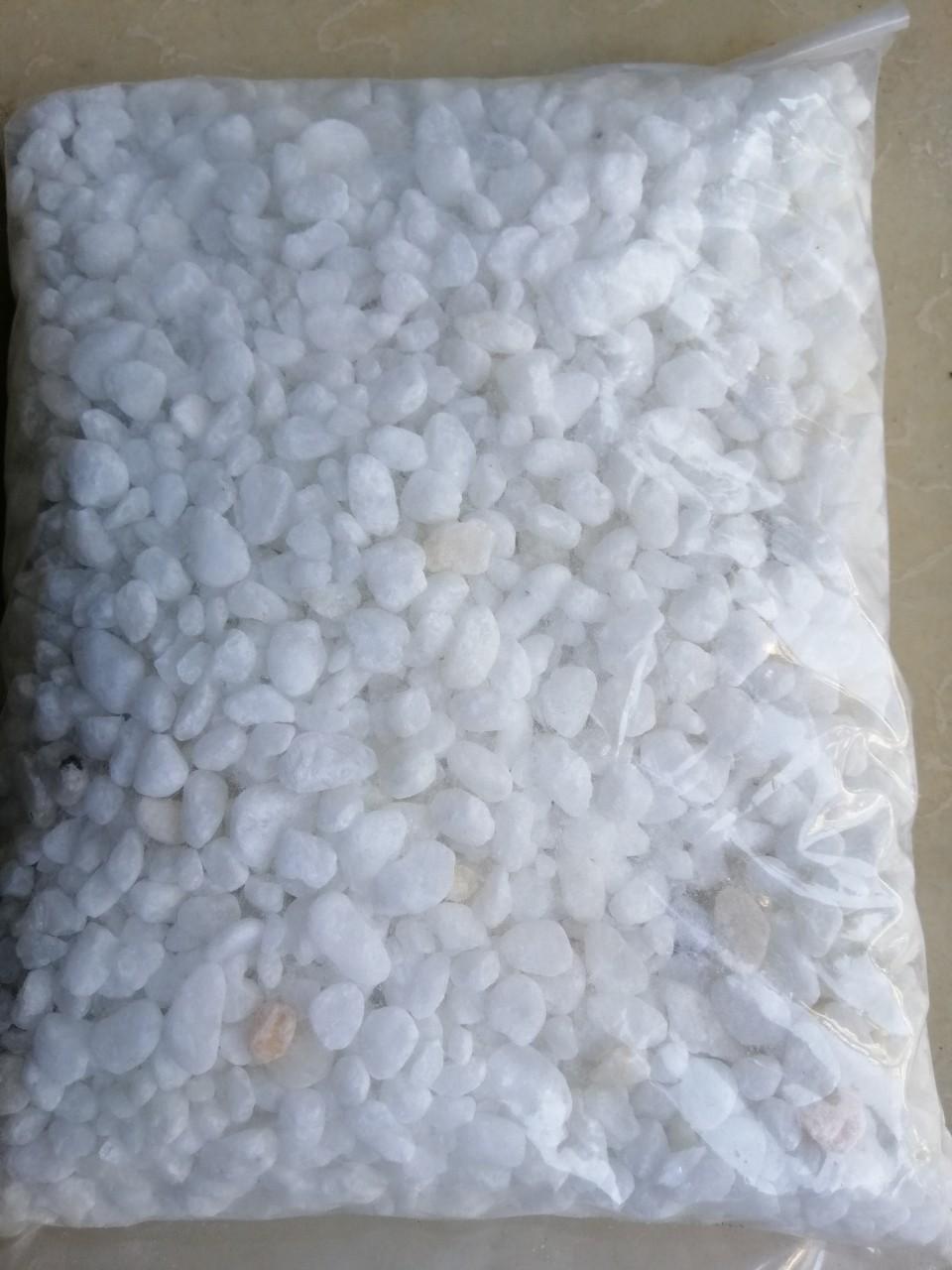Sỏi trắng viên nhỏ trang trí bể cá, chậu cây 1 kg
