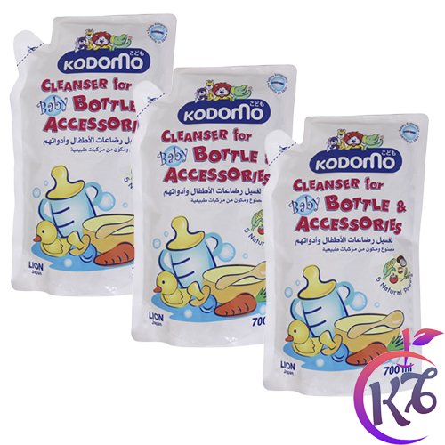 Combo 3 bịch nước rửa bình sữa rau củ quả và phụ kiện cho bé Kodomo bịch 700ml Thái Lan - dạng gói - nuoc rua binh sua rau cu qua va phu kien cho be