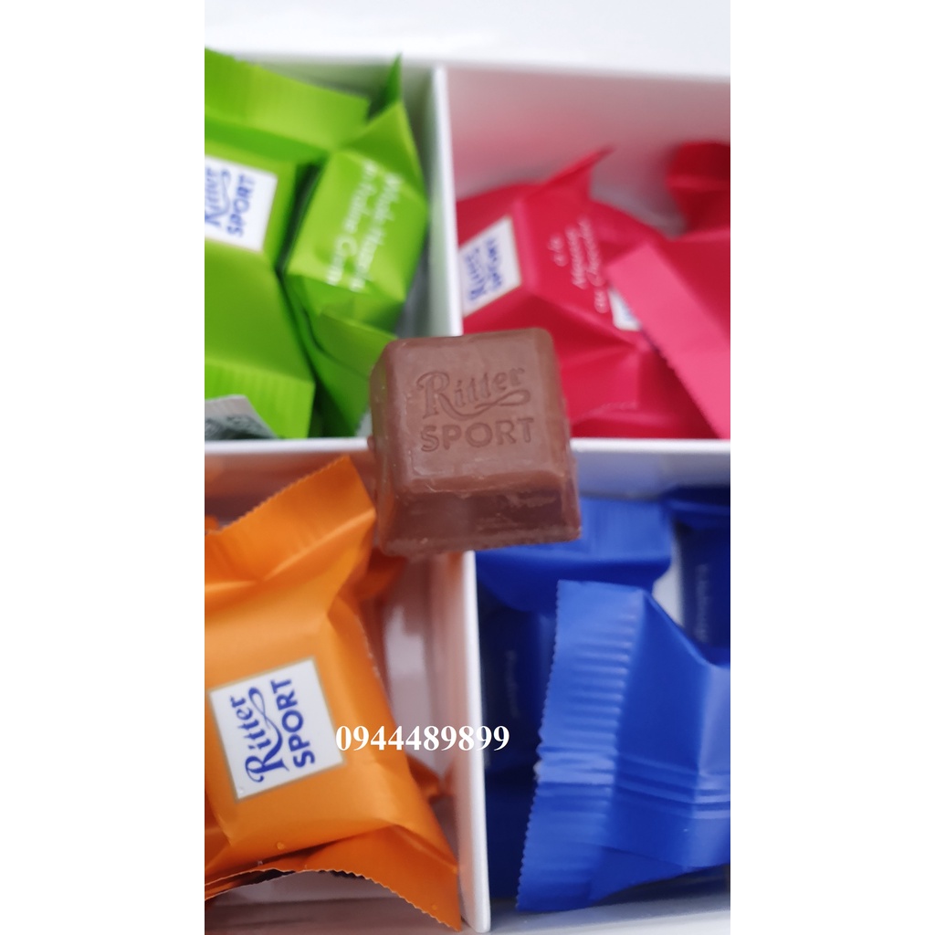 [Tết 2022]Chocolate Ritter Sport Choco Cubes hộp thiếc 192gr