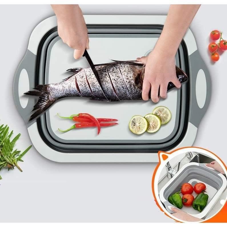 Thau Thớt gấp gọn - Thớt kèm chậu gấp gọn