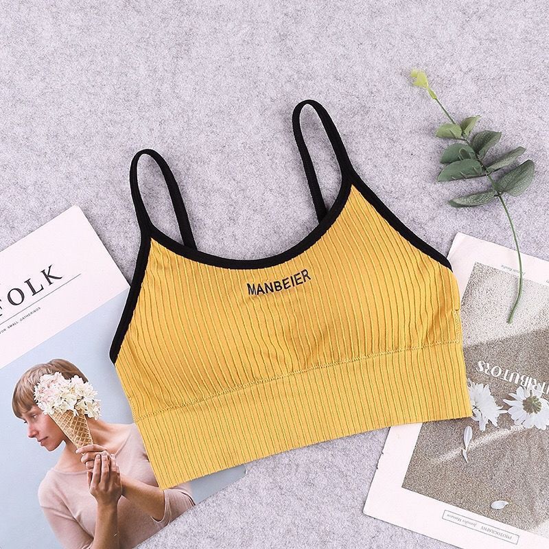 Áo Bra Gân Tăm Hở Lưng - Áo Ngực Mút Mỏng - Bra 2 Dây Thể Thao MYBIKINI B536