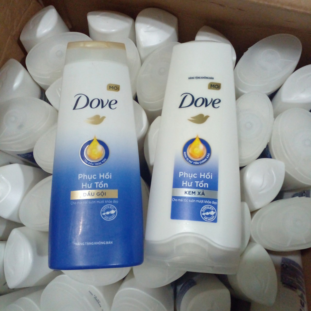 Combo dầu gội + dầu xả Dove phục hồi tóc hư tổn- Hàng tặng 140g