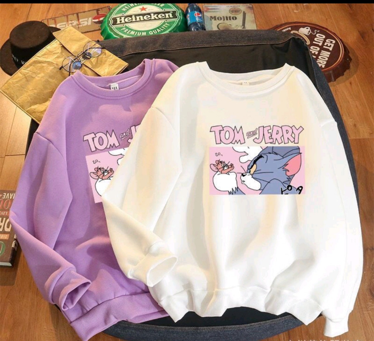 Áo hoodie nam nữ đôi bạn mèo và chuột đáng yêu