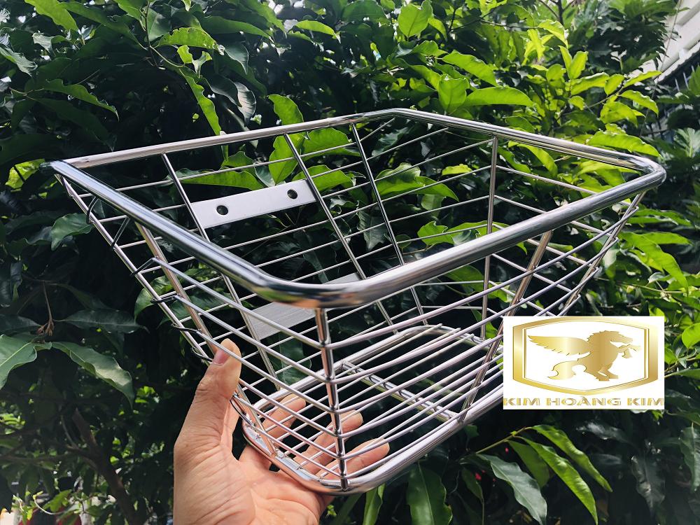 Rổ trước Inox 10 ly dầy 2 lỗ trên 1 lỗ dưới dành cho xe Wave
