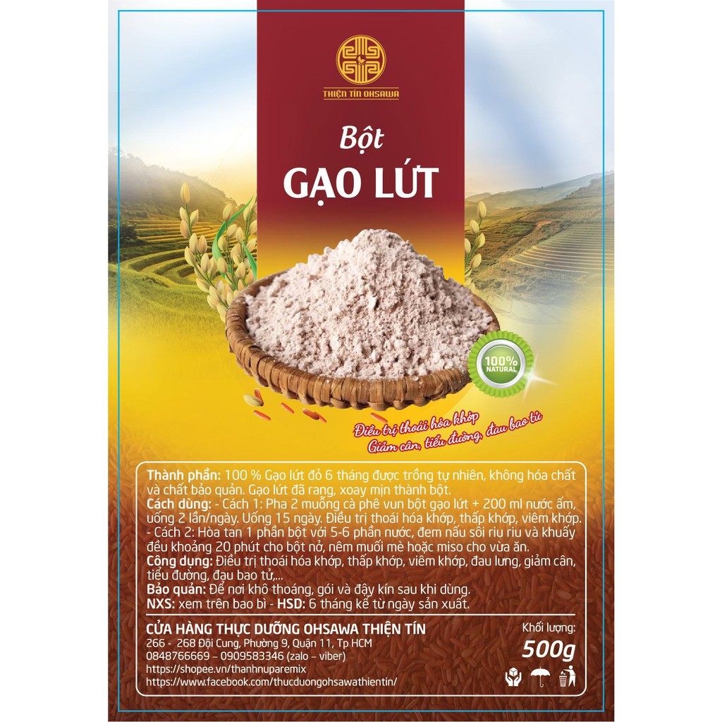 Bột gạo lứt gói 500g
