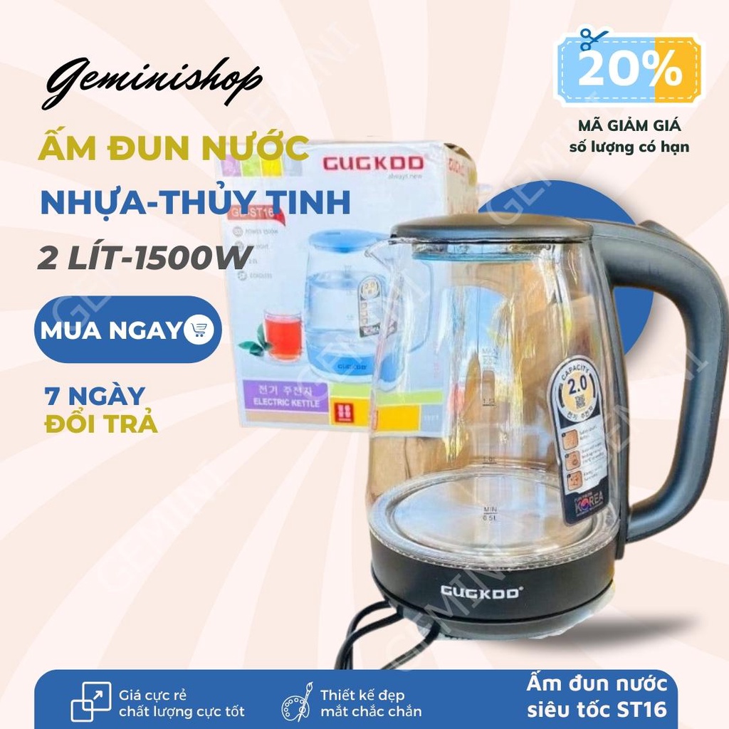 BÌNH ĐUN SIÊU TỐC CUCKOO GD-ST16 ( 2 LÍT ) TRONG SUỐT