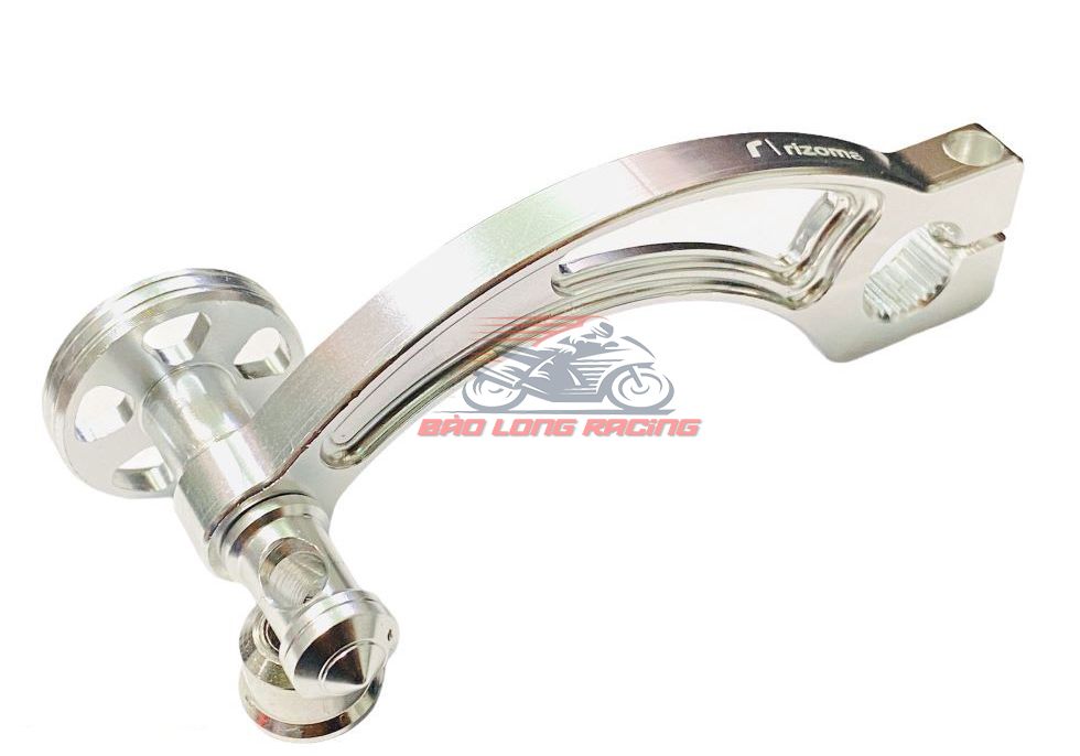 Càng Thắng Sau Nhôm CNC Cong RZM gắn Xe Máy màu bạc