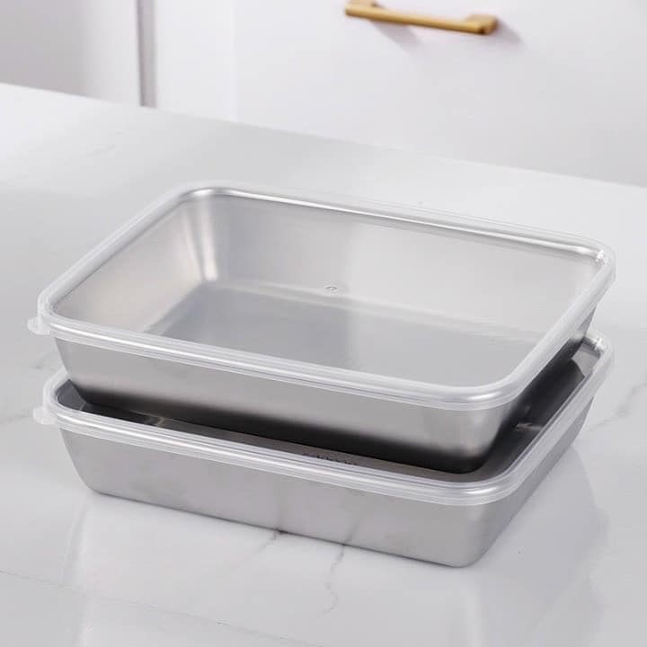 Bộ 3 Hộp trữ ngăn đông và ngăn mát kích thước 25x20cm, Hộp nhựa trữ đông thức ăn trong tủ lạnh tiện lợi -hộp đựng thức ăn có nắp