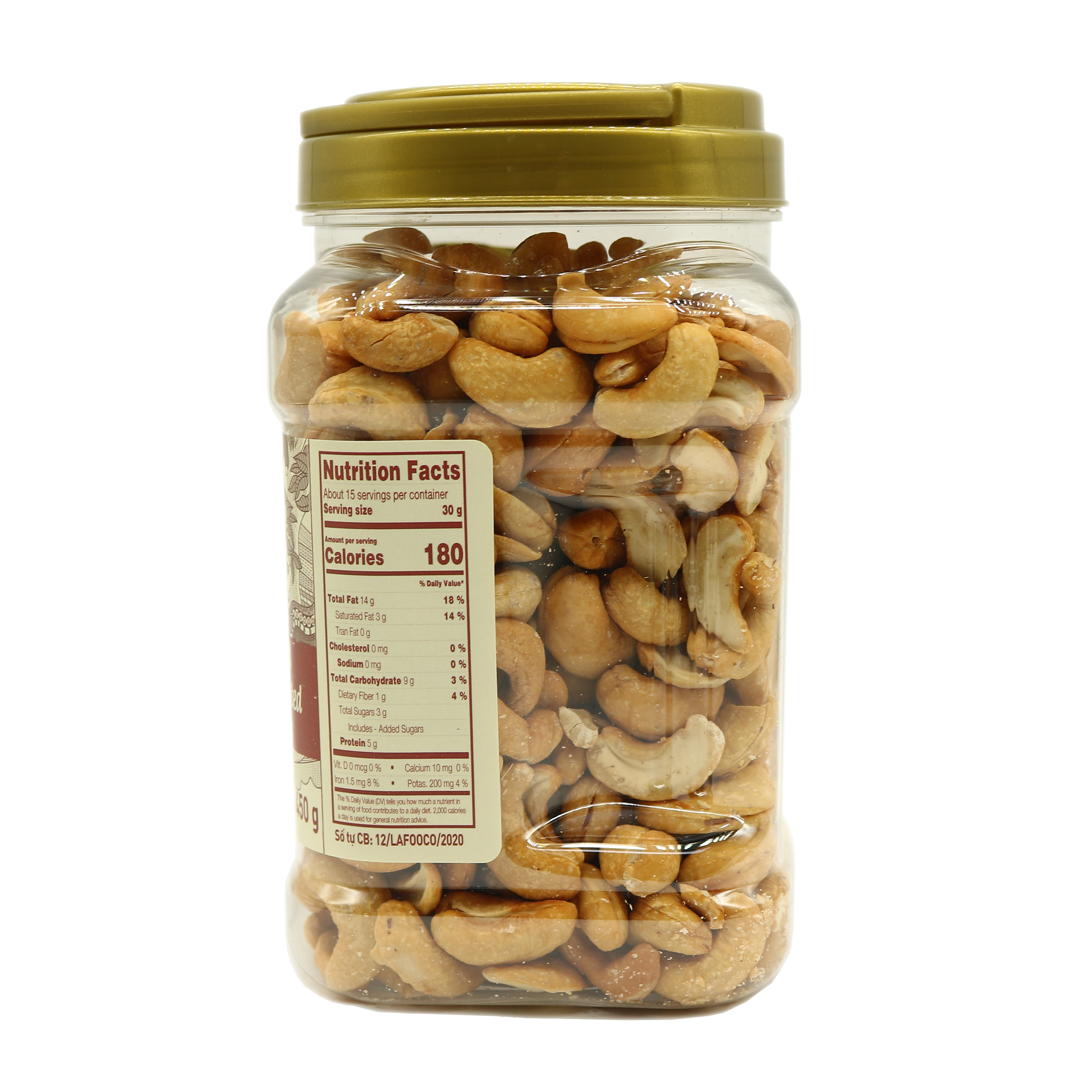 Hạt Điều Rang Không Muối LAFOOCO 450g