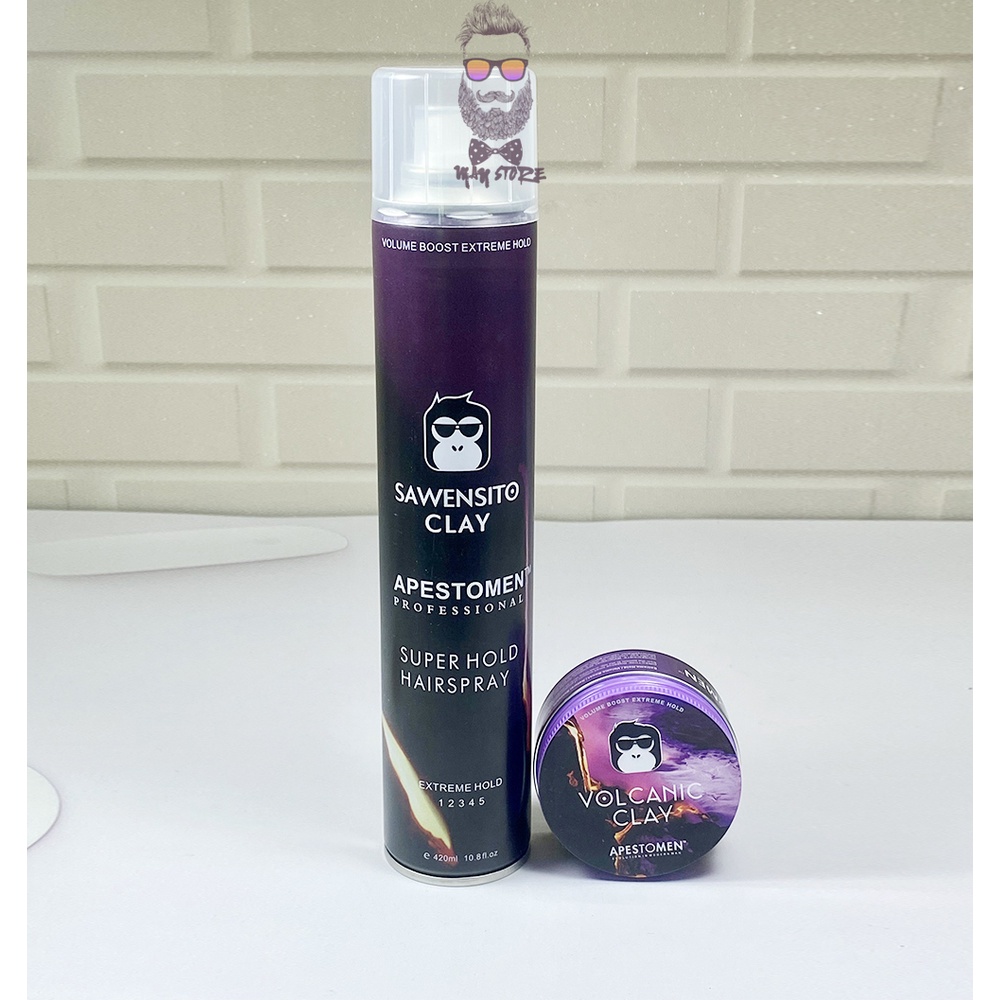 COMBO Gôm + Sáp Volcanic Clay Tạo Kiểu Và Giữ Nếp Cho Tóc