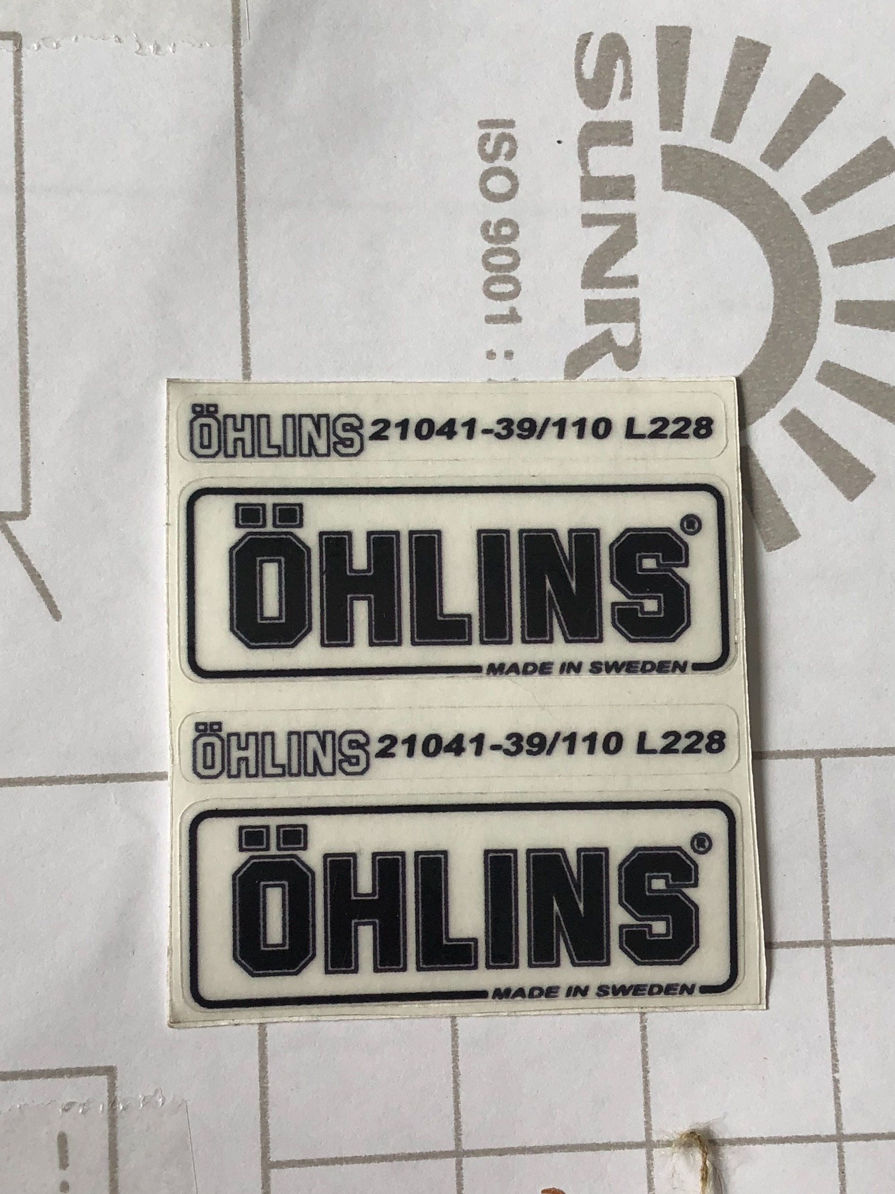 Cặp Tem OHLINS Đen Dán Bình Dầu, Phuộc Sau Trong Suốt