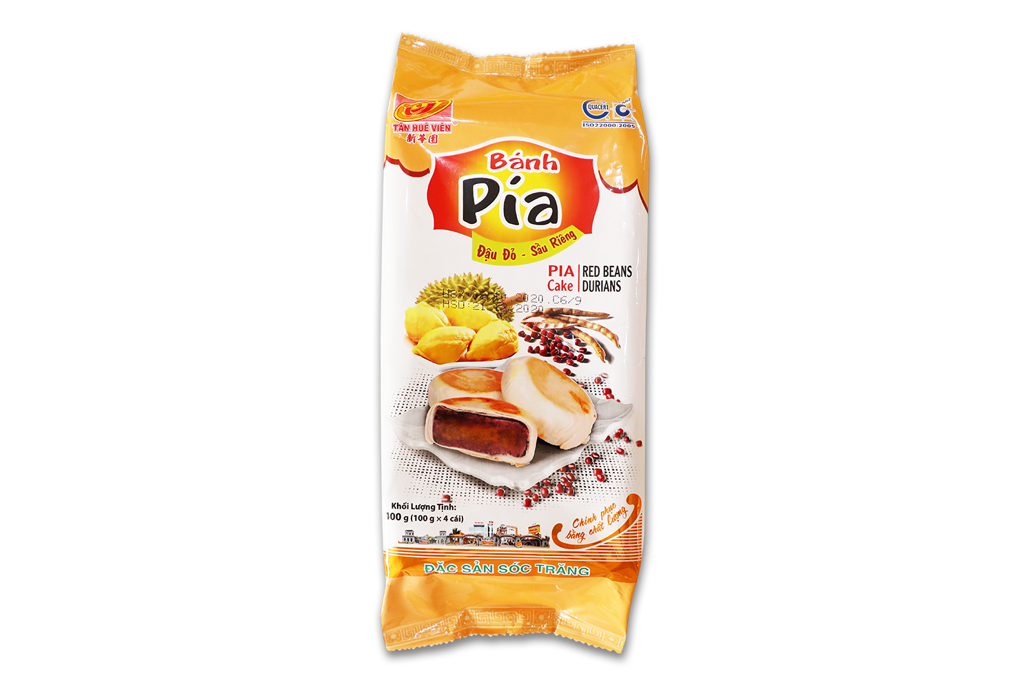 BÁNH PÍA CHAY ĐẬU ĐỎ ( 400g x 4 cái )