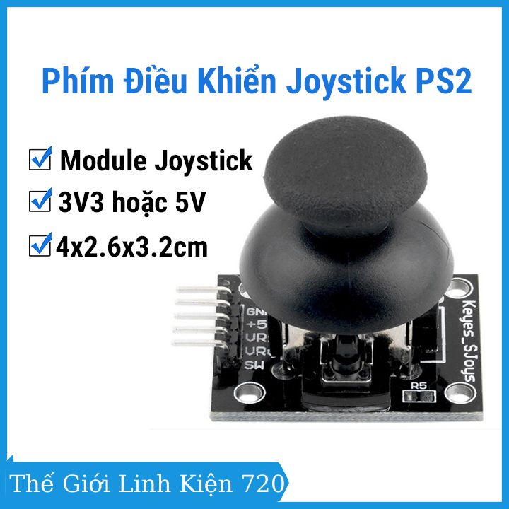 Module Joystick PS2 đơn làm tay cầm, phím điều khiển đa hướng