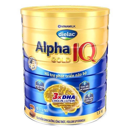Sữa bột Dielac Alpha Gold IQ 3 1,5kg (cho trẻ từ 1 - 2 tuổi)