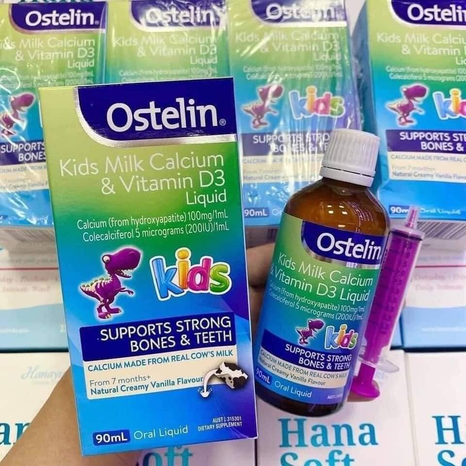 Canxi Nước Kids Milk Calcium & Vitamin D3 Liquid 90ml Ostelin của Úc