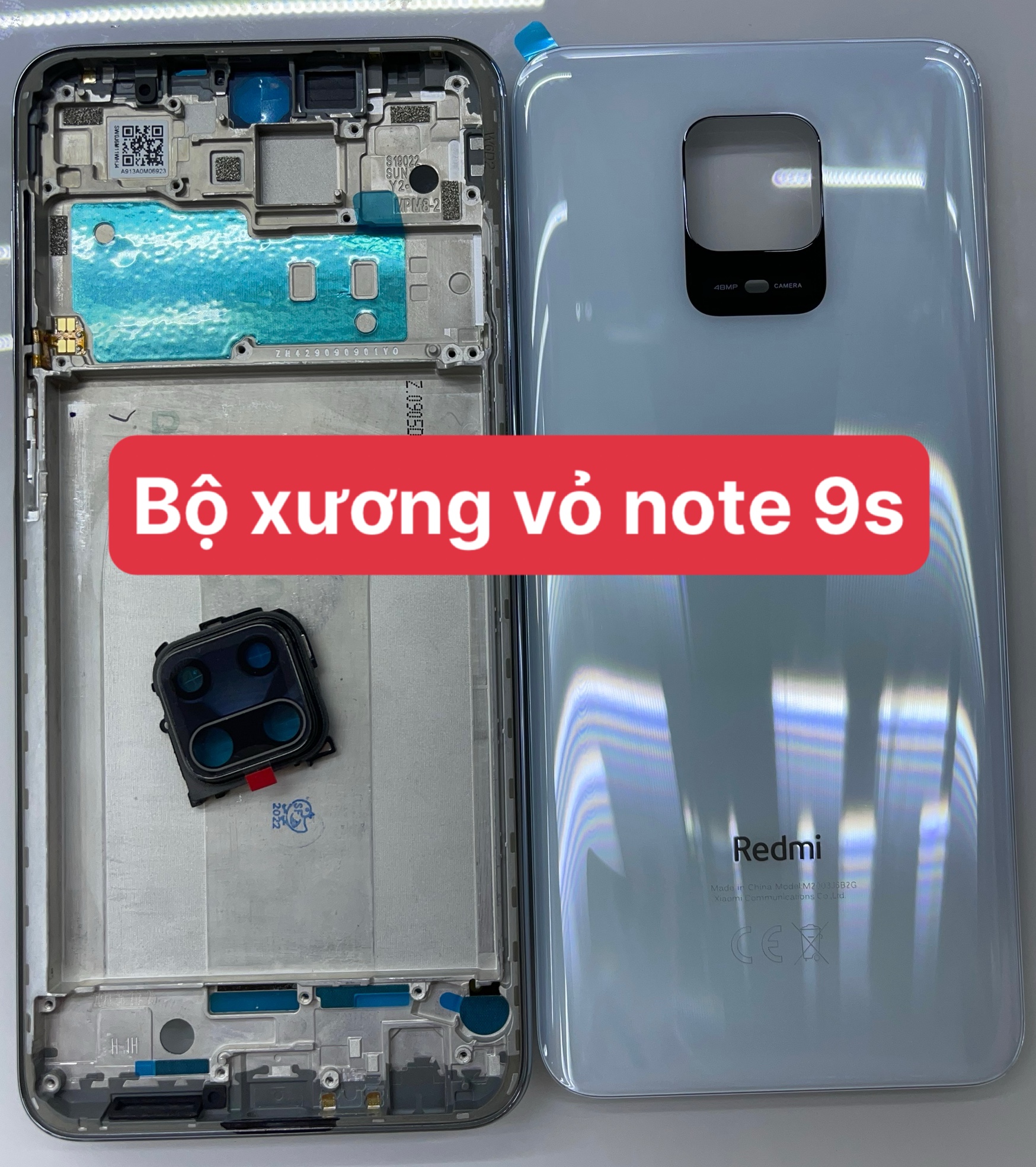 Bộ xương vỏ zin điện thoại xiaomi redmi note 9s/có khung viền/kính lưng bán lẻ