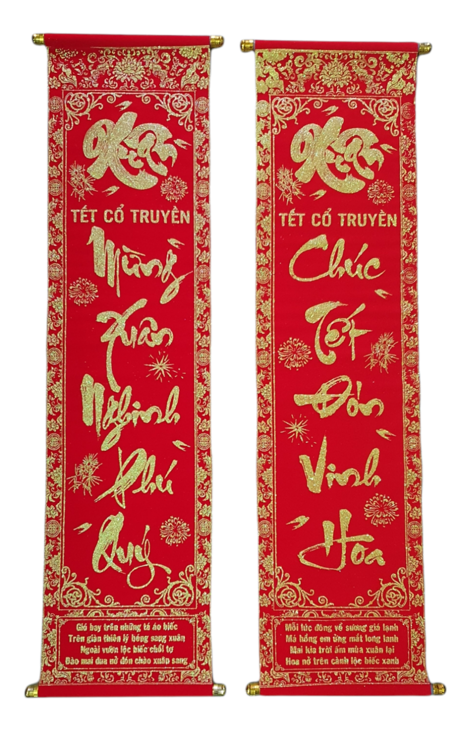 Đôi câu đối đỏ treo ngày Tết size 1,2m