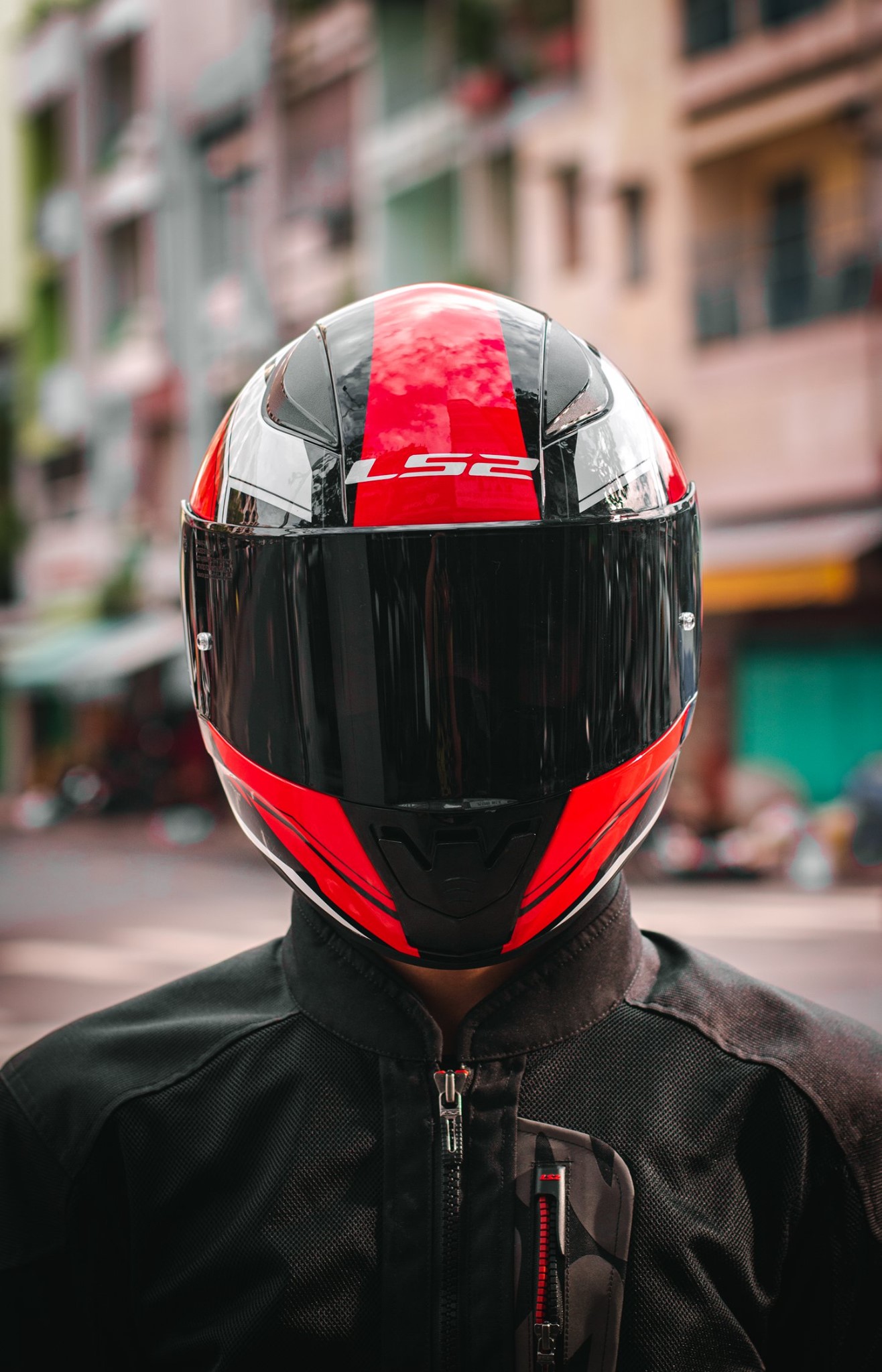 [CHÍNH HÃNG] MŨ BẢO HIỂM FULLFACE LS2 FF353 RAPID TRẮNG ĐỎ ( Tặng kèm khăn trùm ninja )