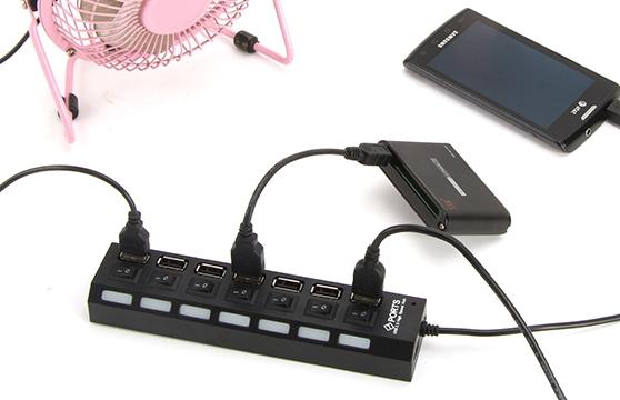 [HCM]Bộ chia cổng USB - Hub 7 lỗ có công tắc