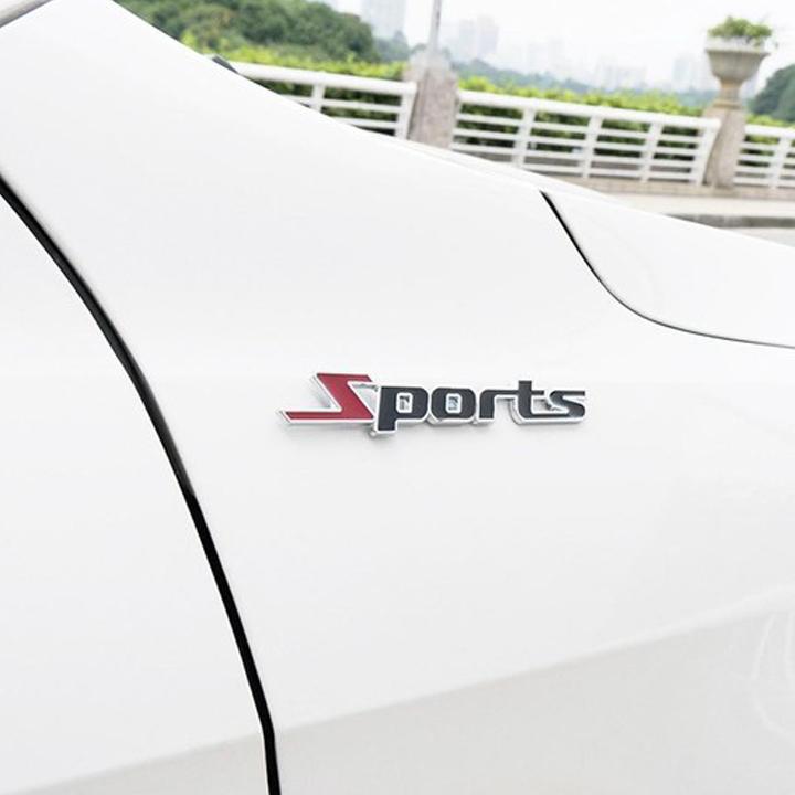 Tem chữ Sport thể thao dán xe ô tô
