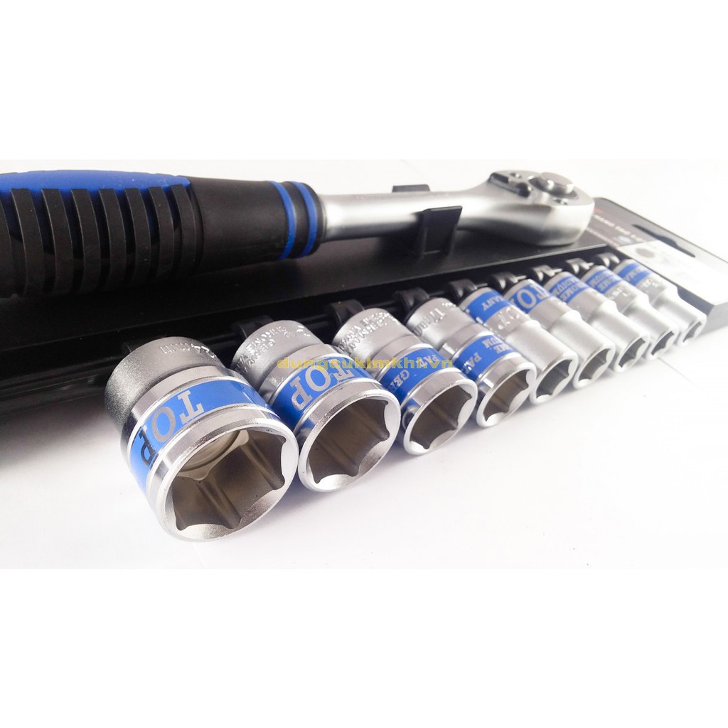 Bộ tuýp 10 chi tiết 1/2" (Cần tự động cán bọc nhựa) Top - TBS-12251