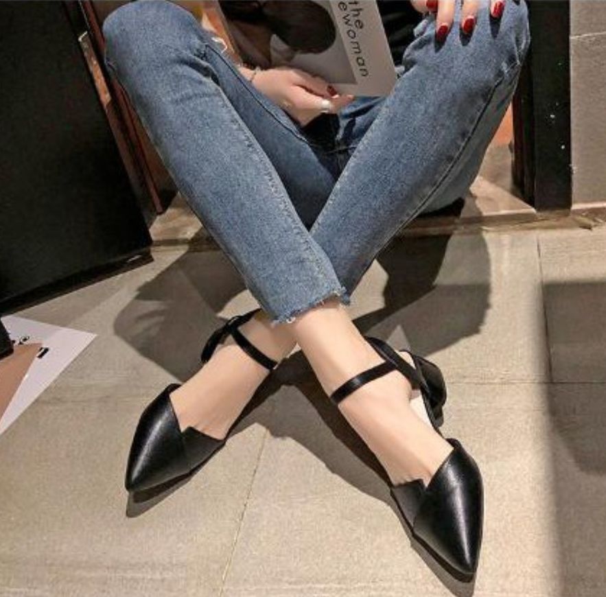 Giày 3 phân mũi nhọn ( 1 KIỂU) màu đen SRLCP1