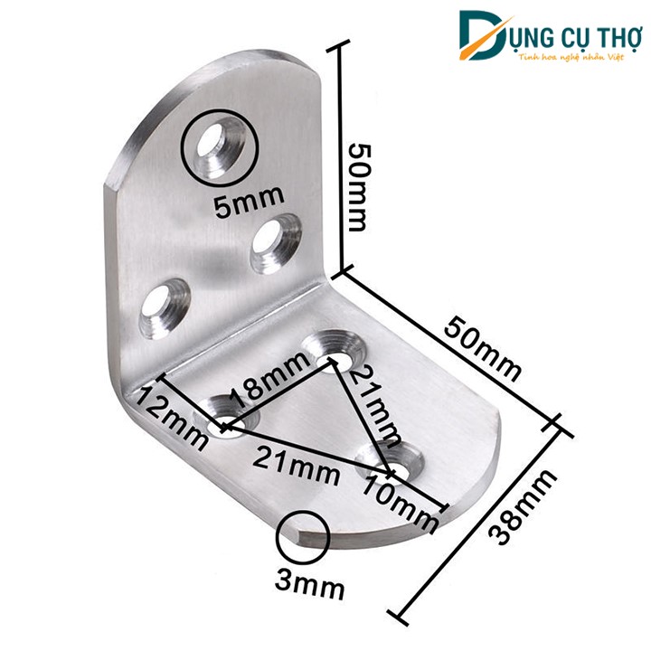 Ke góc vuông inox 304 dày cao cấp