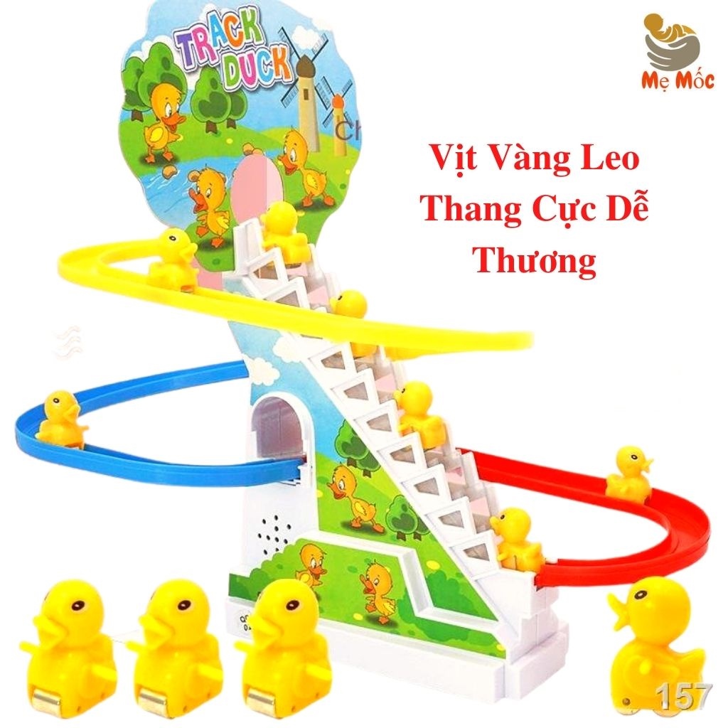 Đồ Chơi Cầu Trượt Vịt Vàng Leo Thang Phát Nhạc Cực Vui Tai Cho Bé Yêu